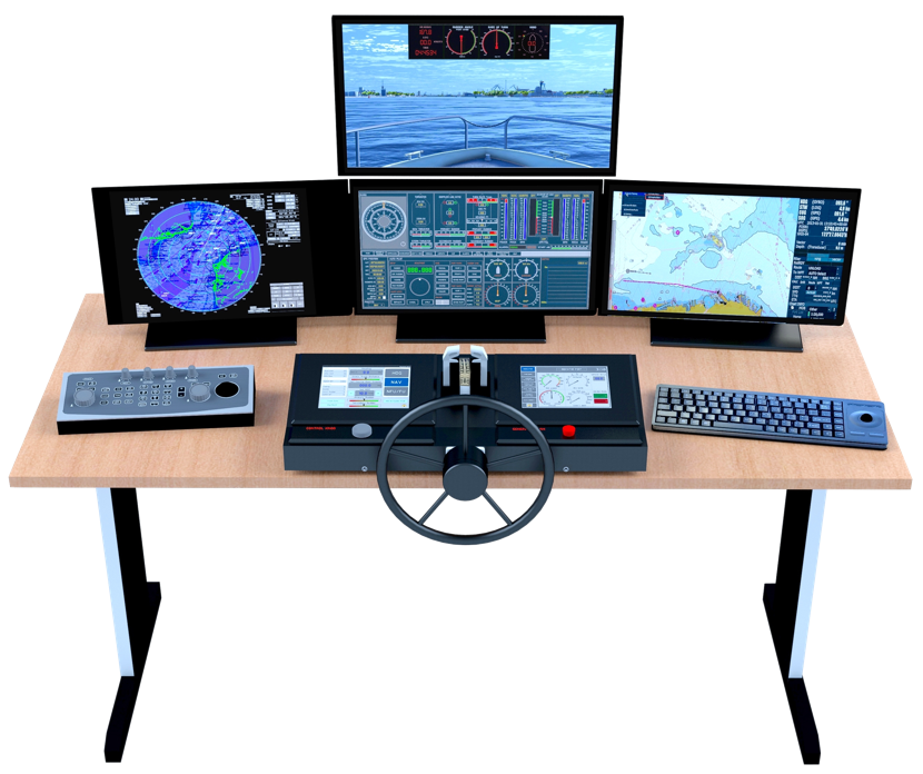 Navigation training, ARPA/ECDIS simulator. Navigation simulator.