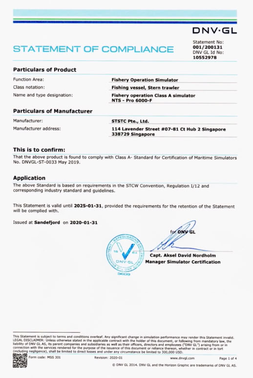 DNV type approval ertificates.